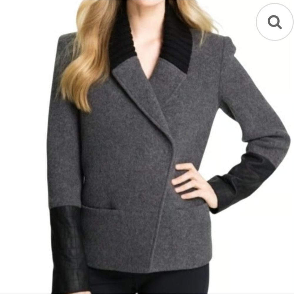 Women's Theory Ponette Gray Wool Cashmere Jacket Size Small Petite